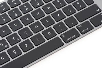 Close-up shot of black computer keyboard