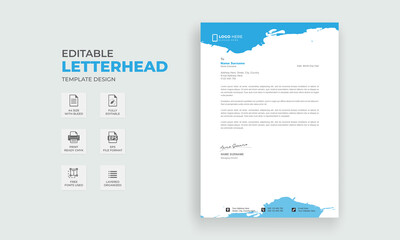 Editable Letterhead Template Design. Business Letterhead Design Template.