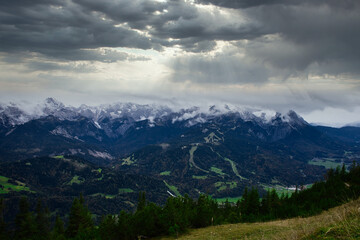 Fototapeta na wymiar Garmisch Patenkirchen view from Wank