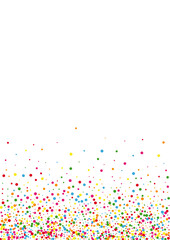 Multicolored Confetti Celebration Background. Dot Circular Illustration. Blue Blast Round. Yellow Celebrate Circle Texture.
