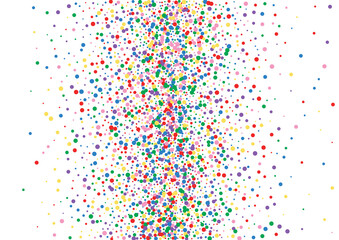 Blue Confetti Gift Texture. Circle Happy Illustration. Orange Cartoon Dot. Red Catching Round Background.