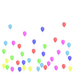 Blue Surprise Background White Vector. Helium Congratulation Illustration. Multicolor Carnival. Pink Confetti. Balloon Gift Banner.