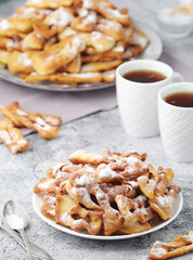Angel wings, traditional sweet crisp pastry
