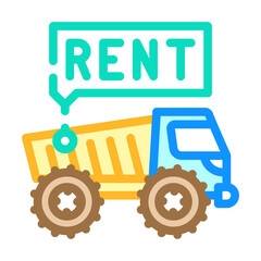 Naklejka premium delivery of special transport truck color icon vector. delivery of special transport truck sign. isolated symbol illustration