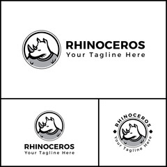 Rhinoceros modern style logo design