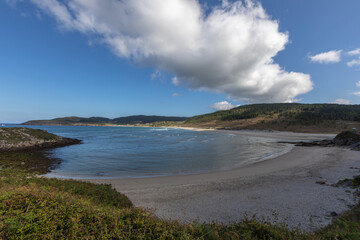 The beach of Lires in Galicia, Spain on the camino from Finisterre to Muxia