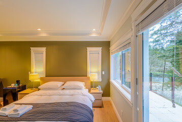 Beautiful and modern home and hotel bedroom interior design.