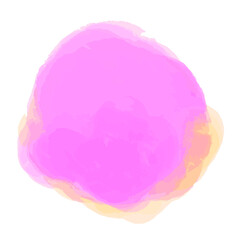 Bright spot. Colored aquarelle blotch on isolated white. Watercolour splotch. Paint and ink smudges. Blur stain. Trendy label brush stroke background