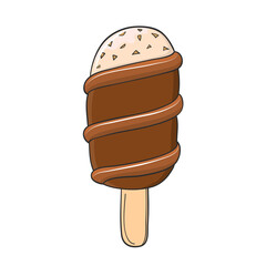 milk ice cream with chocolate and nuts