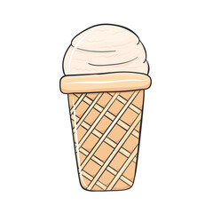 vanilla ice cream in waffer cone