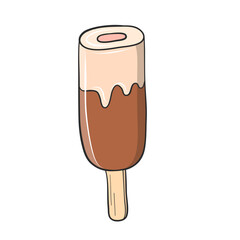 vanilla and berry ice cream with chocolate