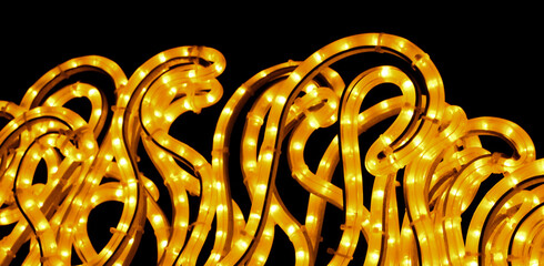 A pattern of yellow LED lamps.