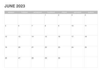 calendar June 2023, simple design