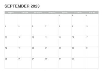 calendar September 2023, simple design