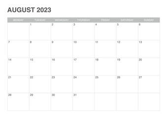 calendar August 2023, simple design