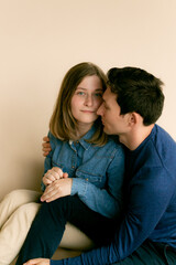 Beautiful couple in a studio