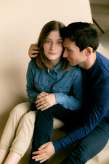 Beautiful couple in a studio