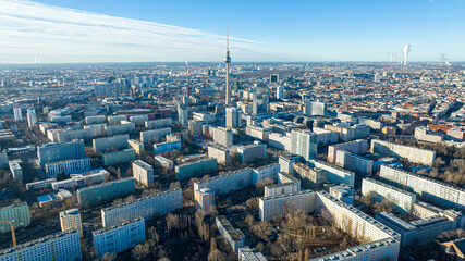 Berlin, Luftbild, Drohne, Fernsehturm, Berliner Fernsehturm, Berlin City, City, Park Inn,  © Patrick