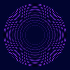 Circle lines, neon pink, purple colorful element. Dark blue, moody, technology background. Tech concept. Abstract vector illustration, eps 10.
