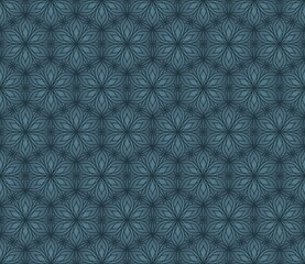 BLUE GREEN BACKGROUND WITH VECTOR VINTAGE LINEAR ORNAMENT