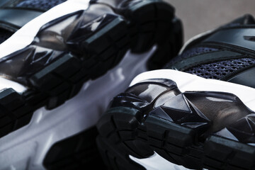 Gel inserts for cushioning on the sole of ultra-modern sports sneakers - Powered by Adobe