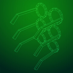 Nerd Round Retro Glasses. Wireframe low poly mesh vector illustration.