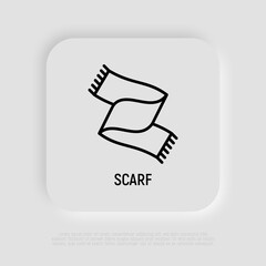 Scarf thin line icon. Modern vector illustration of winter accessory.