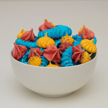 Hand-made pavlova meringues. Natural, colorful and tasty.