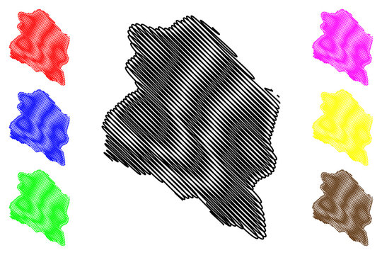 Ramban district (Jammu and Kashmir union territory, Republic of India) map vector illustration, scribble sketch Ramban map