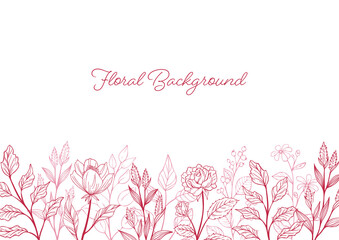 Floral Background with Vector Illustrations