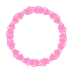 Watercolor wreath of hearts. For a festive greeting card and an invitation to a baby shower, birthday, party invitation.