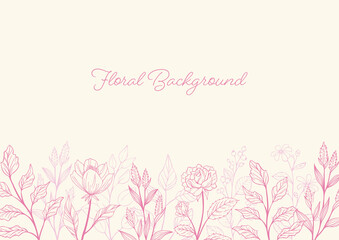 Fototapeta na wymiar Floral Background with Vector Illustrations