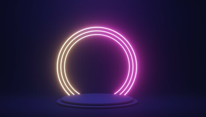 glowing neon light bulb, 3d render