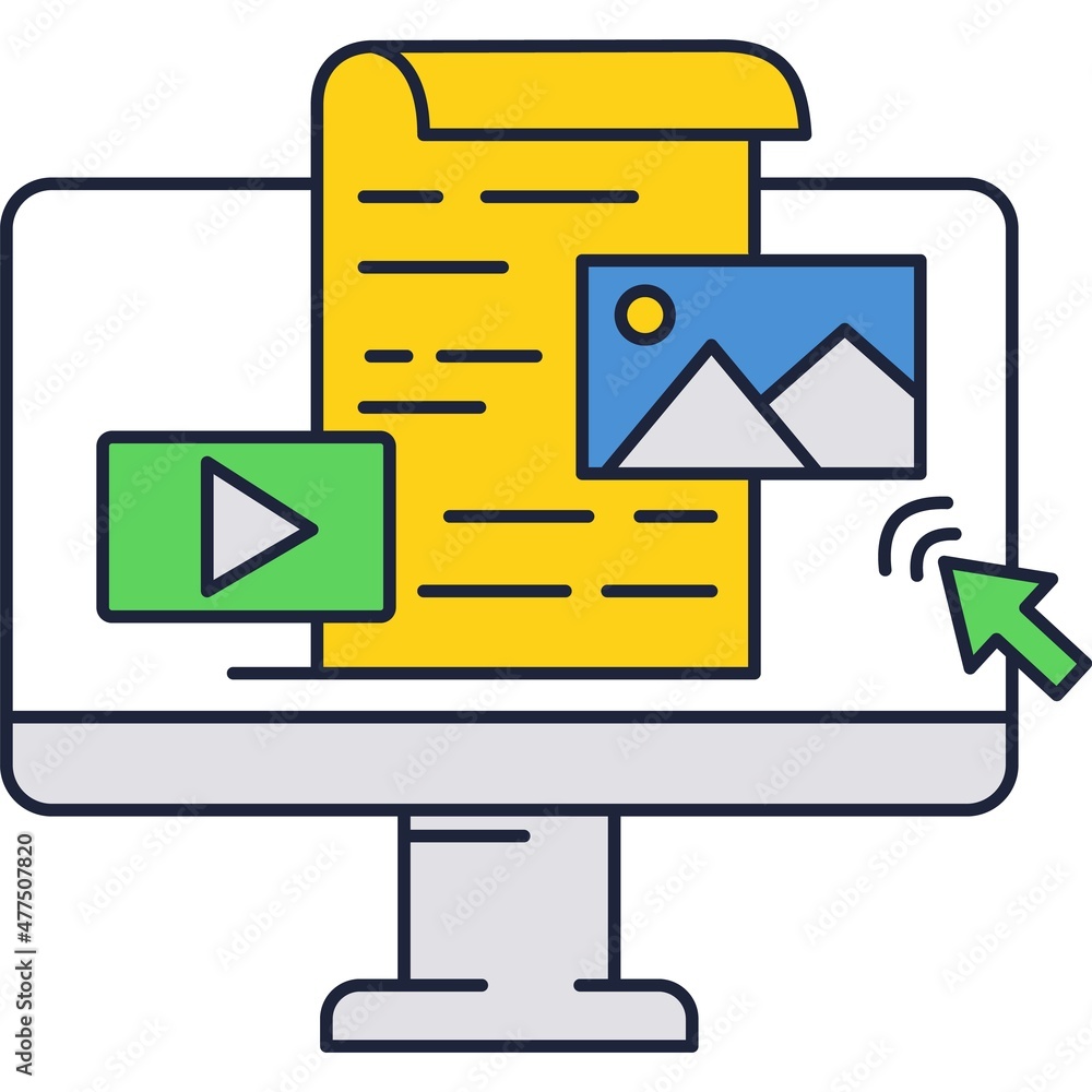 Poster content management system vector icon web search