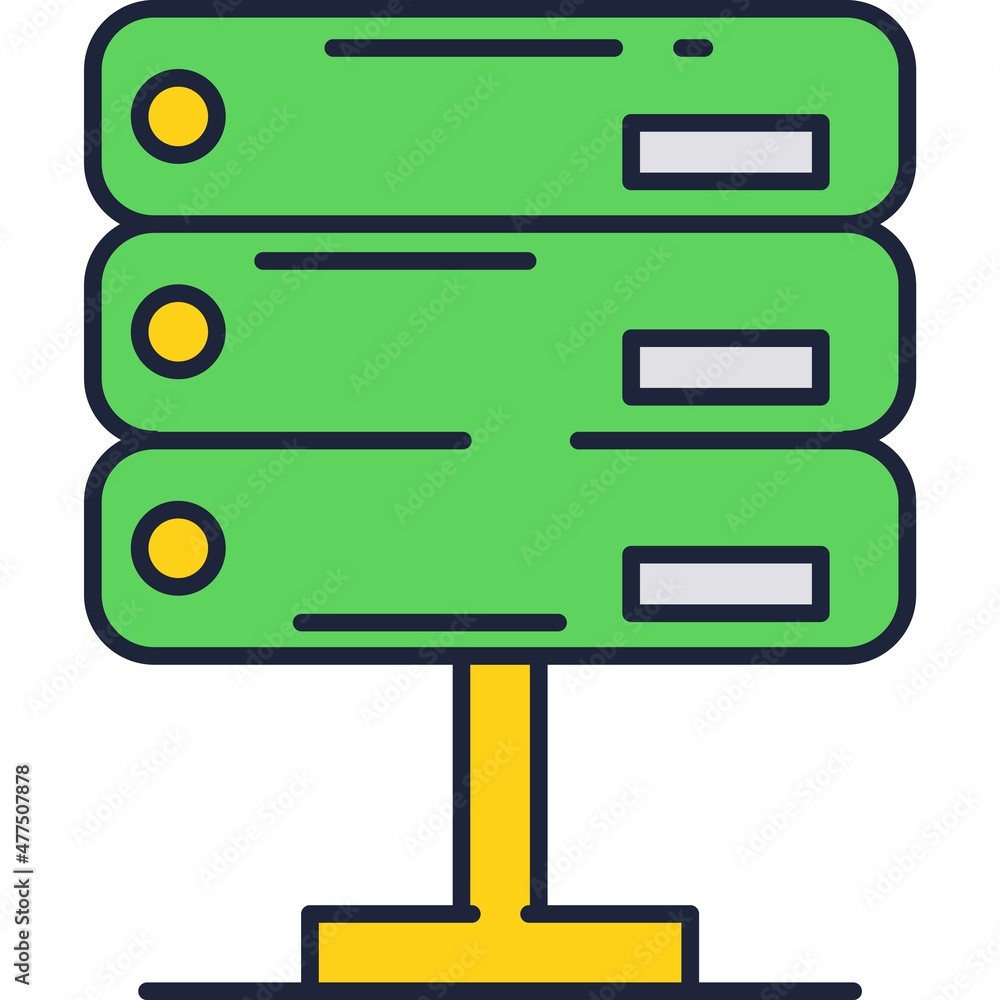 Aufkleber hosting web server data base vector icon