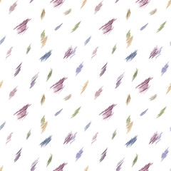 Watercolor paint thin strokes on white background. Hand drawn abstract design, seamless pattern. For wallpapers, fabric, wrapping paper. Pastel palette, elegant artwork. 
