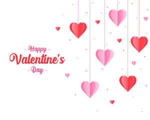 Valentine's day banner, with hearts. Vector illustration