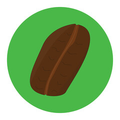 Coffee bean flat design round sticker label