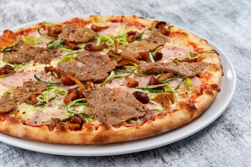italian pizza on the white plate