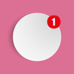 White Icon Template with red Notification Circle. 