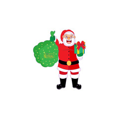 Isolated happy santa claus cartoon Vector illustration