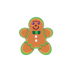 Isolated Ginger cookie Christmas season Vector illustration