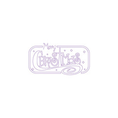 Isolated merry christmas shiny label Vector illustration