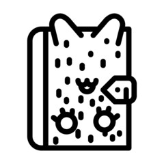 children diary line icon vector. children diary sign. isolated contour symbol black illustration