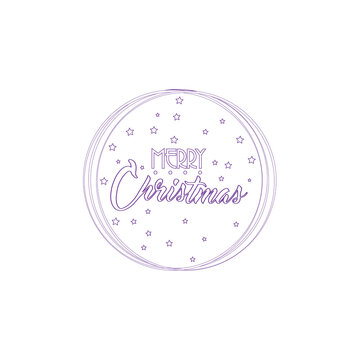 Isolated merry christmas shiny label Vector illustration