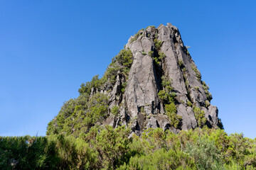 Pináculo (Pinaculo) rock in Madeira Island. Portugal