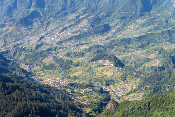 Fototapeta na wymiar Aerial view on small city in Madeira island