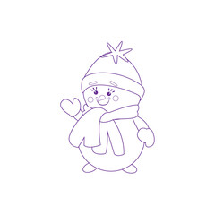 Isolated snowman with hat and scarf Vector illustration