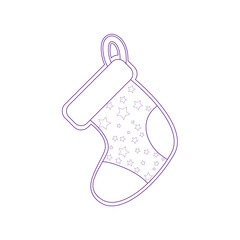 Isolated decorated santa gift boot Vector illustration