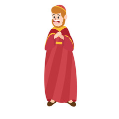 Isolated Wise Man christmas character Vector illustration